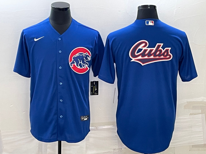 Men's Chicago Cubs Royal Team Big Logo Cool Base Stitched Jersey Men's Chicago Cubs Royal Team Big Logo Cool Base Stitched Jersey